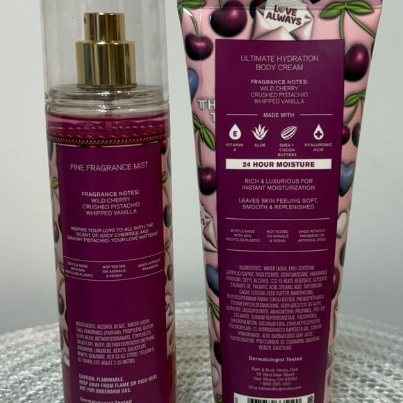 BBW Sweetheart Cherry Fine Fragrance Mist and Body Cream Set of 2 NWT - Picture 2 of 2